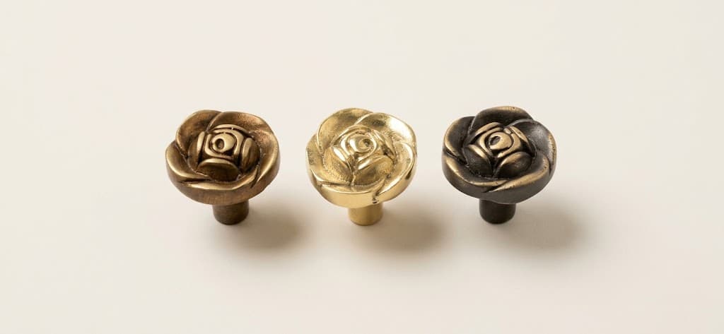 Golden Brass Brass Knob / Antique Knob Brass Knob / Antique Knob / Flower Knob