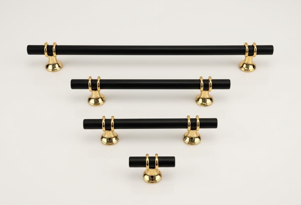 Matte Black Aluminum Cabinet Handle Aluminum Handle Golden / Black 6816