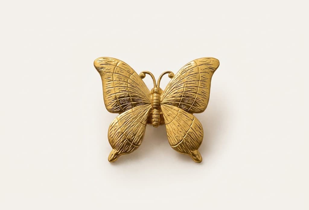 Golden Brass Brass Knob / Antique Knob Antique Knob / Butter fly Knob