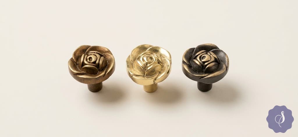 Golden Brass Brass Knob / Antique Knob Brass Knob / Antique Knob / Flower Knob